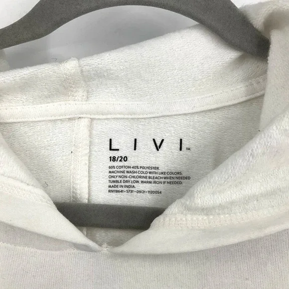 Livi Lane Bryant Hoodie Sweater Dress Tie Dye White Charcoal Size 18/20 NWT - Picture 4 of 5